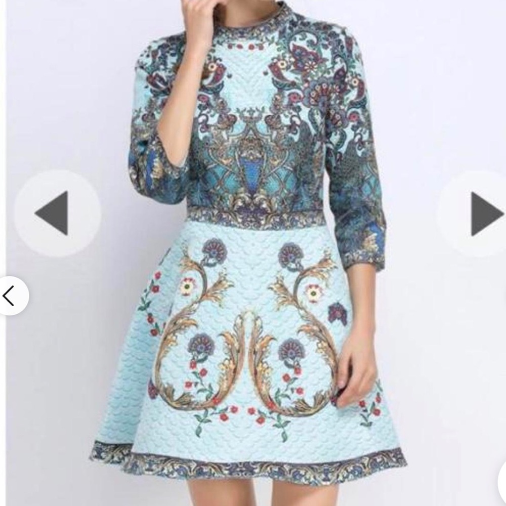 Comino Couture Chic Blue Patterned Chandelier Min… - image 2